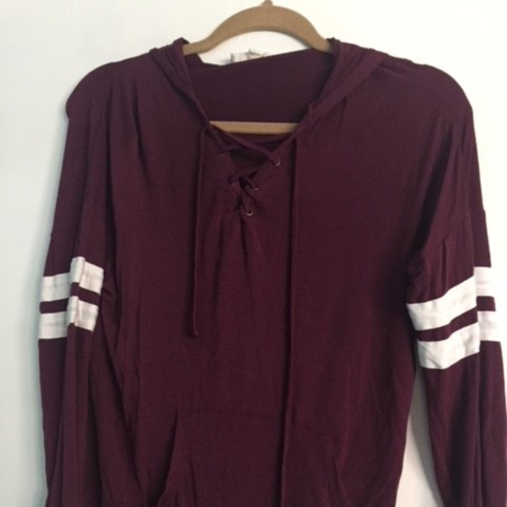 Pink Republic hoodie with laced front, size S